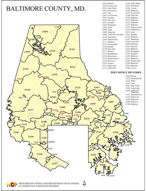 baltimore county maryland zip code map